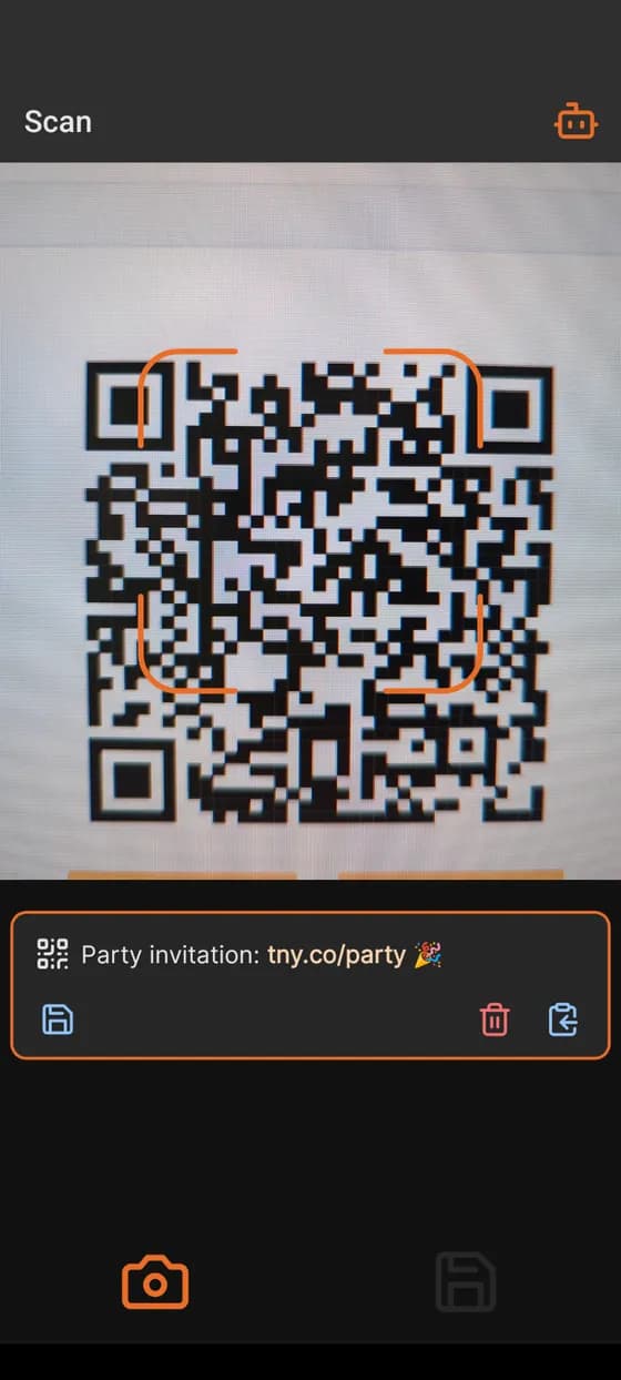 Scan screen